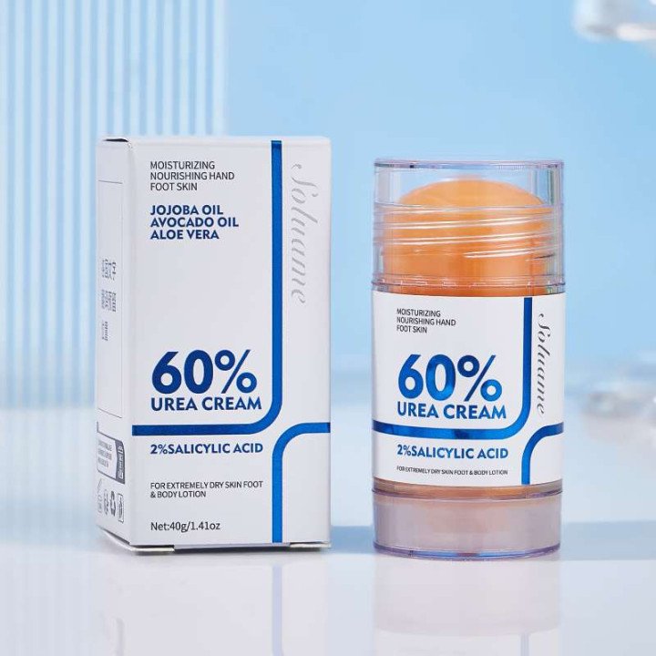 Bâton de crème pour les pieds à l'urée 60 % d'acide salicylique à 2%, crème de soin pour les pieds secs et craquelés, genoux, ma