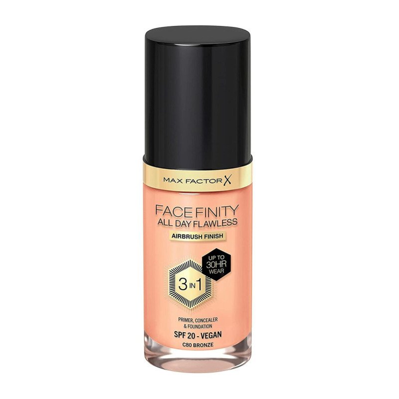 Base de Maquillage Crémeuse Max Factor Facefinity Nº 80-bronze Nº 80 Bronze Spf 20 30 ml 3-en-1
