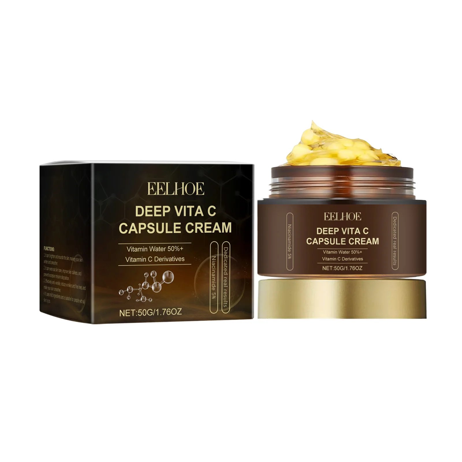 Capsule de vitamine C crème pour le visage même le teint de la peau élimination de la pigmentation peau hydratante éclaircissant