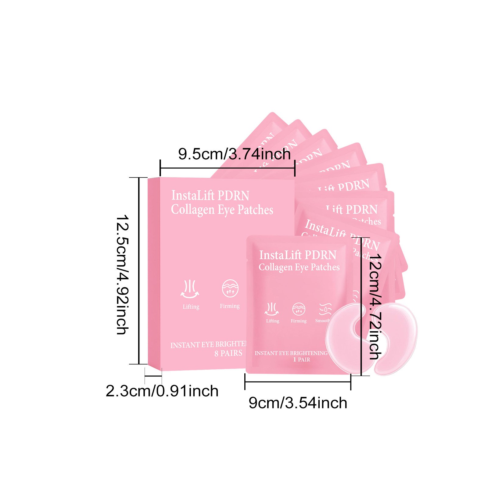 Instalift PDRN patchs pour les yeux au collagène Anti-cernes sacs pour les yeux Anti-rides Hydrogel sous masque pour les yeux av