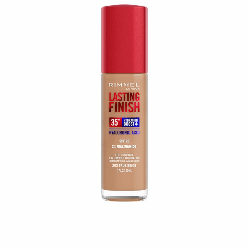 Base de Maquillage Crémeuse Rimmel London Lasting Finish Nº 203 True Beige Nº 203-True Beige Spf 20 30 ml