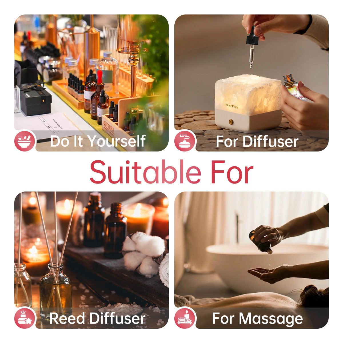 Huile essentielle de pomme et de cannelle, 30ml, huile essentielle de plante Pure, diffuseur d'aromathérapie polyvalent, humidif