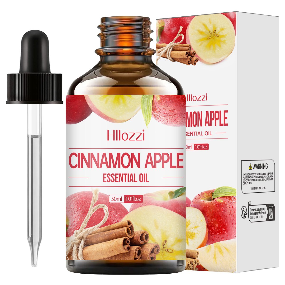 Huile essentielle de pomme et de cannelle, 30ml, huile essentielle de plante Pure, diffuseur d'aromathérapie polyvalent, humidif