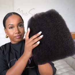 12-18In 50 g/paquet 4C Afro crépus cheveux humains en vrac 100% cheveux humains doux Afro crépus en vrac cheveux humains pour Lo