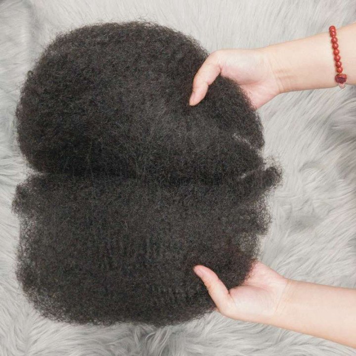 12-18In 50 g/paquet 4C Afro crépus cheveux humains en vrac 100% cheveux humains doux Afro crépus en vrac cheveux humains pour Lo