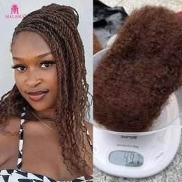 Tressage de cheveux humains Afro crépus en vrac 4C au Crochet pour Extensions de dreadlocks réparation de Locs torsadés 50 gramm