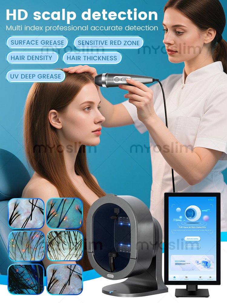 Technologie d'intelligence artificielle, analyseur de soins du visage, Scanner de follicules pileux, Instrument de Diagnostic de