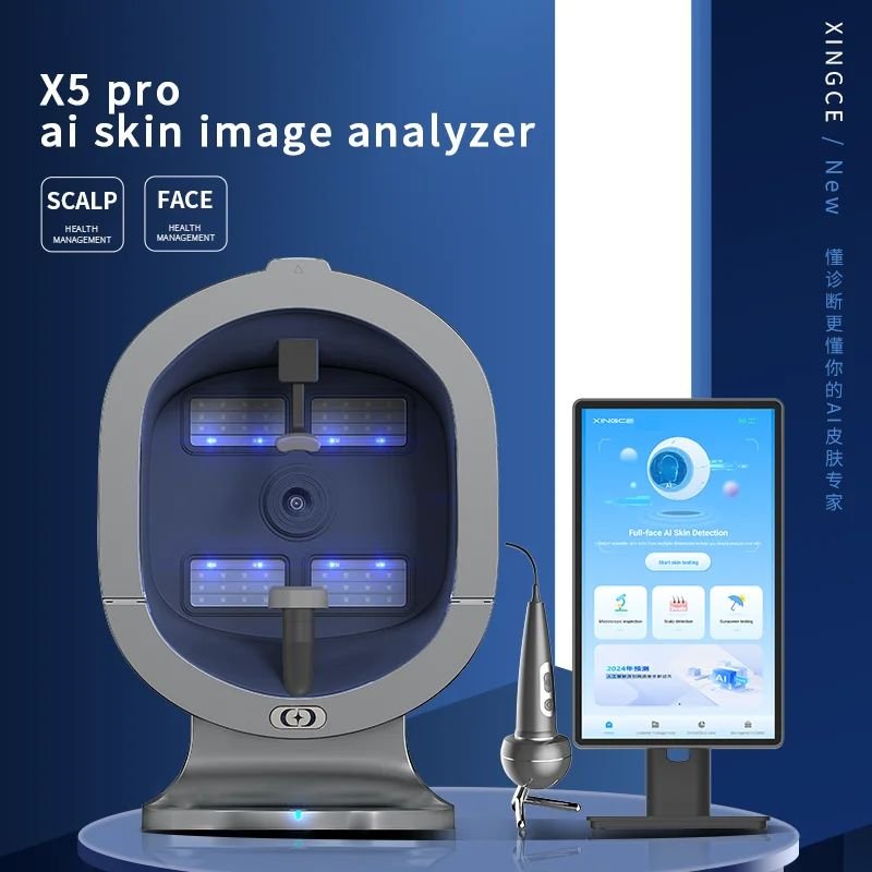 Technologie d'intelligence artificielle, analyseur de soins du visage, Scanner de follicules pileux, Instrument de Diagnostic de