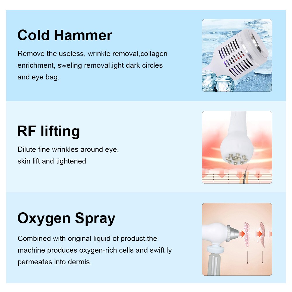 AOKO 6 en 1 Machine de beauté professionnelle pour le visage Hydra Aqua nettoyage en profondeur dispositif de soins de la peau H