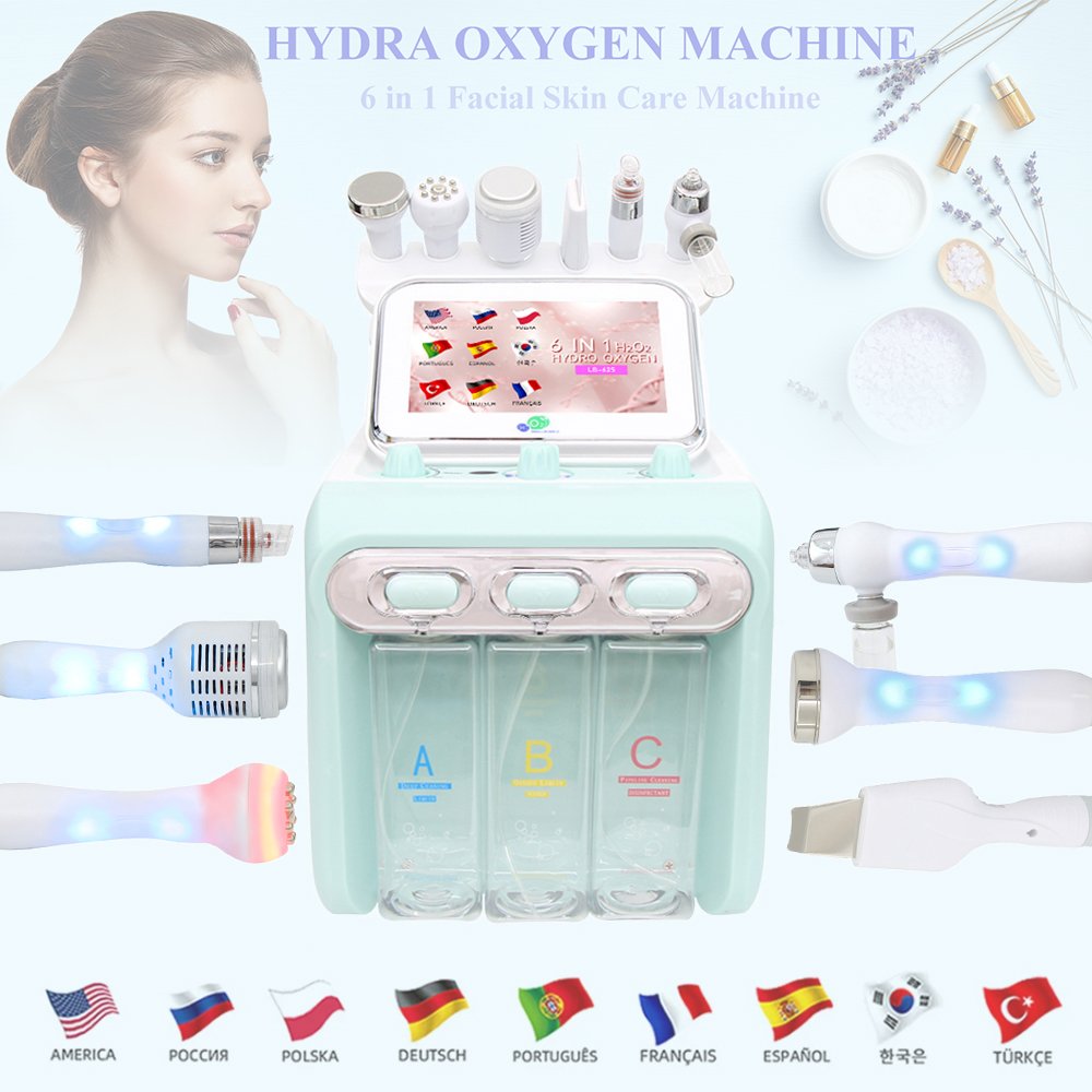 AOKO 6 en 1 Machine de beauté professionnelle pour le visage Hydra Aqua nettoyage en profondeur dispositif de soins de la peau H