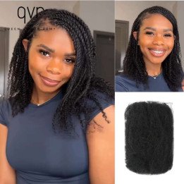 QVR Afro crépus en vrac cheveux humains 1pc pour tressage Dreadlock 50g extensions de cheveux couleur naturelle QVR cheveux huma