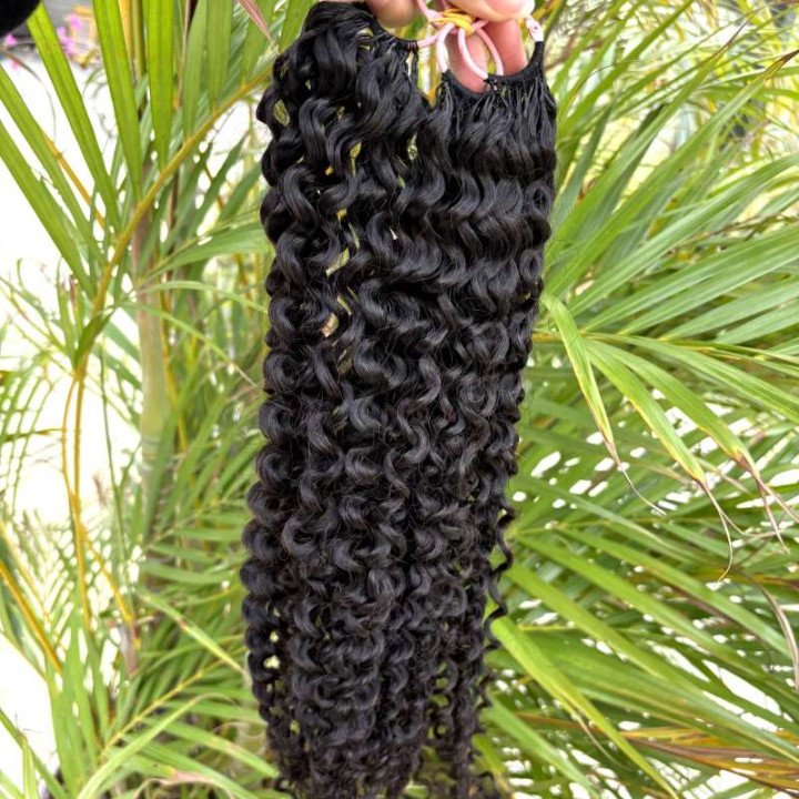 Extensions de cheveux humains au Crochet pré-séparés sans nœuds, cheveux crépus bouclés, plumes au Crochet, 100 g/paquet