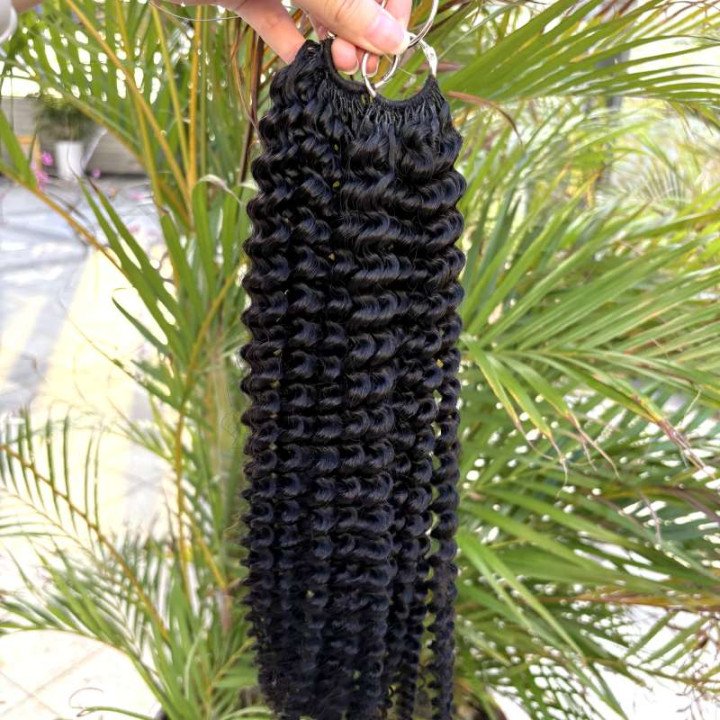Extensions de cheveux humains au Crochet pré-séparés sans nœuds, cheveux crépus bouclés, plumes au Crochet, 100 g/paquet