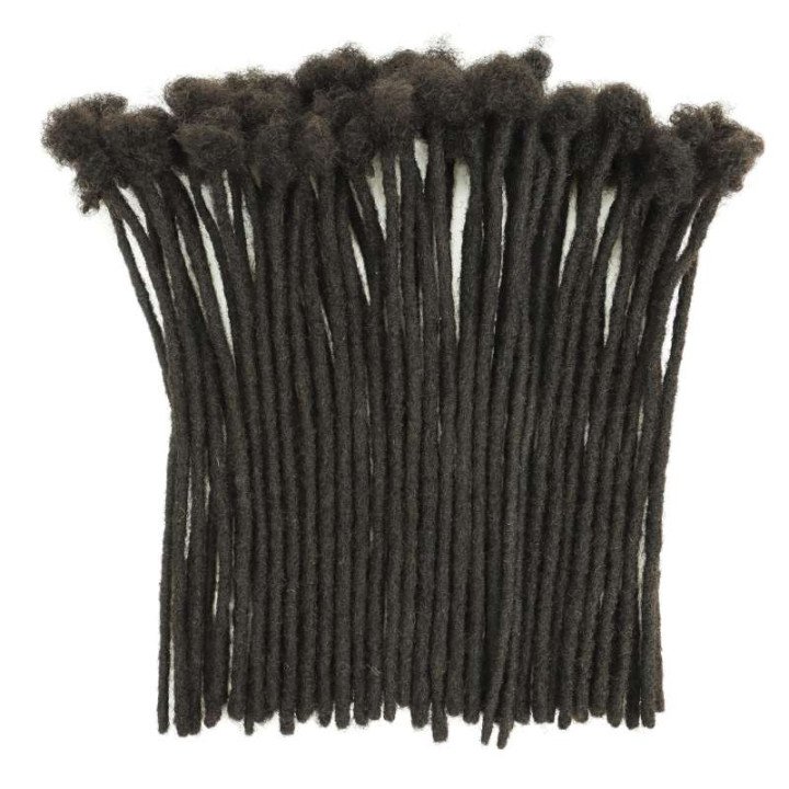 Extensions de cheveux 100% naturels, 0.6cm de largeur, 6-22 pouces, 40 brins, Dreadlock entièrement faites à la main, pour homme