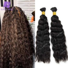 Extensions de Cheveux Humains Remy Ondulés pour Femme Noire, Tresses en Vrac, Sans Trame, Boîte Boho