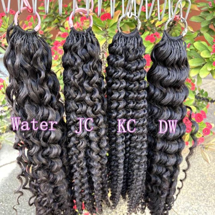 Extensions de cheveux humains au Crochet pré-séparés sans nœuds, cheveux crépus bouclés, plumes au Crochet, 100 g/paquet