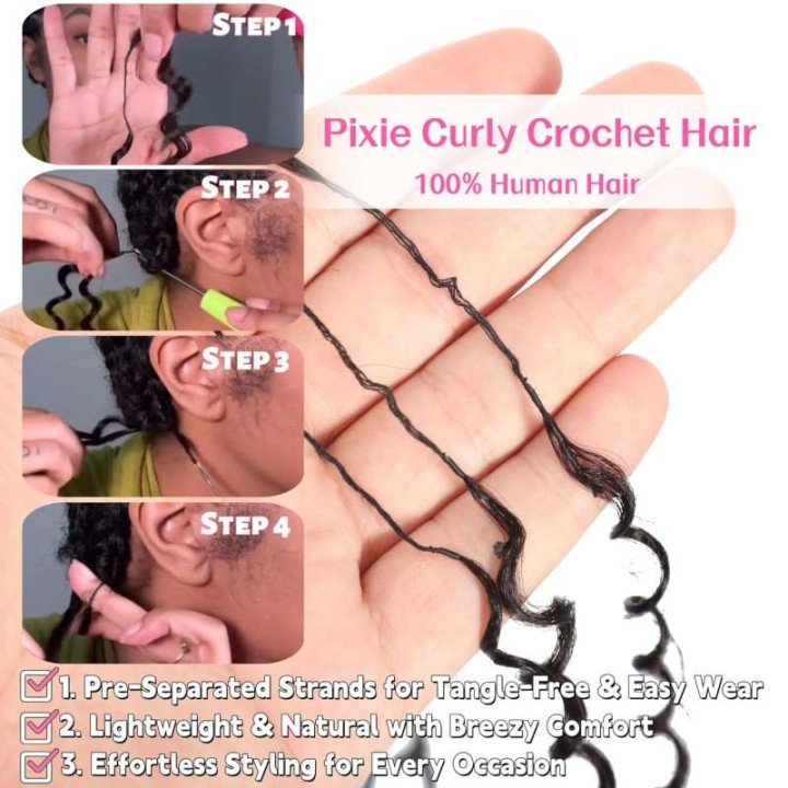 Extensions de cheveux humains au Crochet pré-séparés sans nœuds, cheveux crépus bouclés, plumes au Crochet, 100 g/paquet