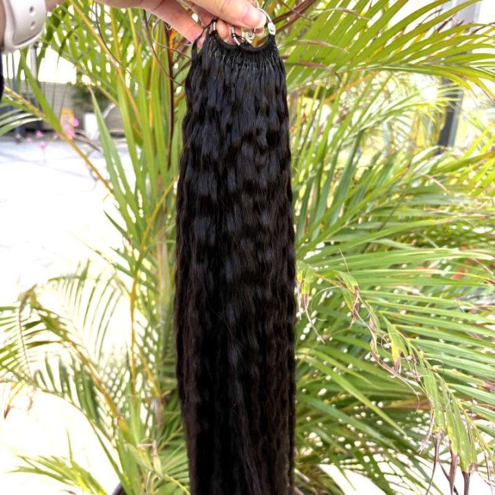 Extensions de cheveux humains au Crochet pré-séparés sans nœuds, cheveux crépus bouclés, plumes au Crochet, 100 g/paquet