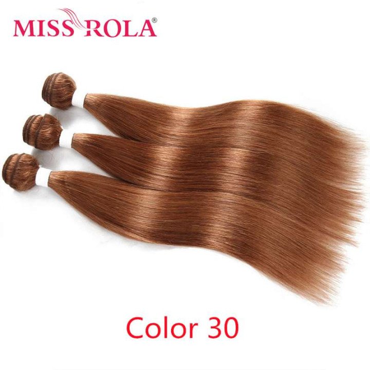 Miss Rola – Extensions brésiliennes naturelles lisses, tissage de cheveux Remy, ombré 27 # blond 99J, Double trame, lots de 1/3/
