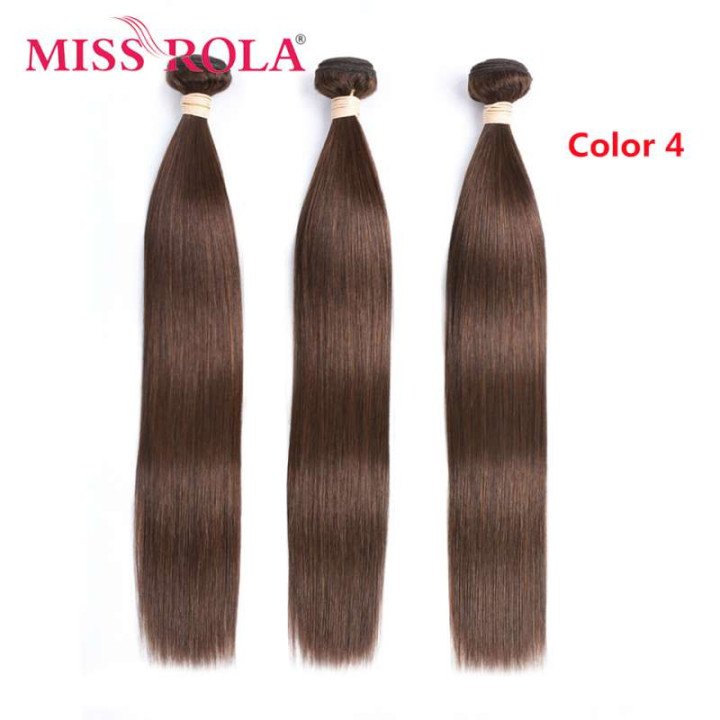Miss Rola – Extensions brésiliennes naturelles lisses, tissage de cheveux Remy, ombré 27 # blond 99J, Double trame, lots de 1/3/