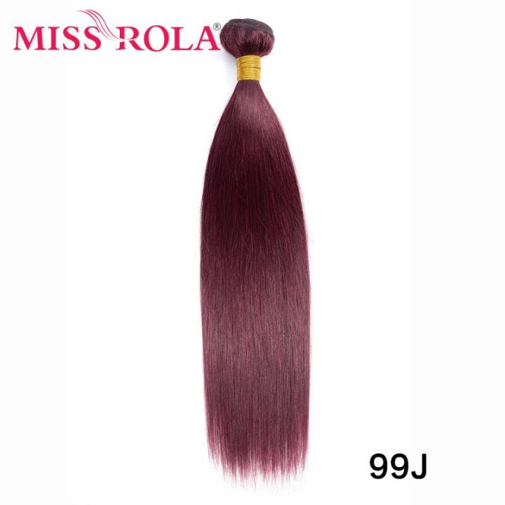 Miss Rola – Extensions brésiliennes naturelles lisses, tissage de cheveux Remy, ombré 27 # blond 99J, Double trame, lots de 1/3/
