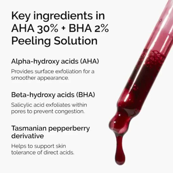 AHA 30% + BHA 2% Solution de Peeling 30ml Solution de Peeling multi-effet Exfoliant pour le visage Éclair Lisse Affiner l'appare