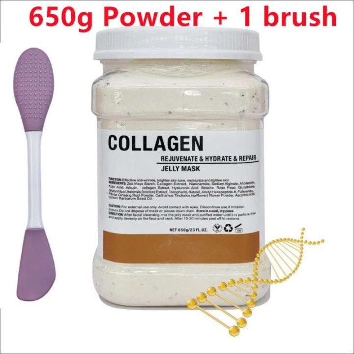 Masque hydratant pour le visage, acide hyaluronique, camomille, poudre avec brosse en Silicone, augmentant l'élasticité de la pe