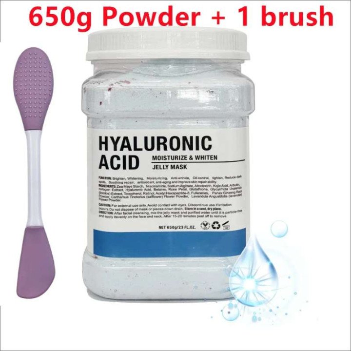 Masque hydratant pour le visage, acide hyaluronique, camomille, poudre avec brosse en Silicone, augmentant l'élasticité de la pe