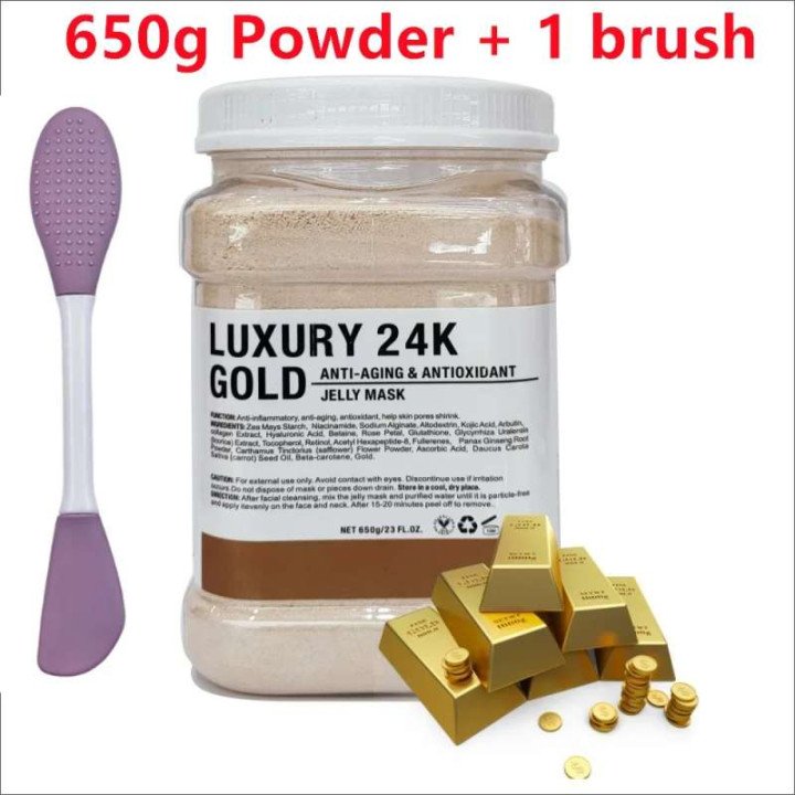 Masque hydratant pour le visage, acide hyaluronique, camomille, poudre avec brosse en Silicone, augmentant l'élasticité de la pe