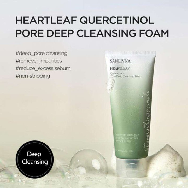 Mousse nettoyante en profondeur des pores Heartletleaf Quercetin, nettoyant, double nettoyage, BHA, soin de la peau à l'acide hy