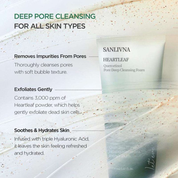 Mousse nettoyante en profondeur des pores Heartletleaf Quercetin, nettoyant, double nettoyage, BHA, soin de la peau à l'acide hy