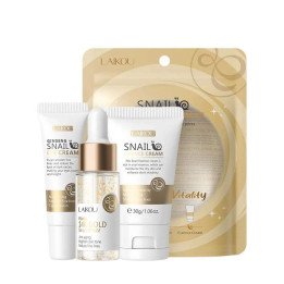 3 pièces/ensemble LAIKOU ensemble de soins de la peau vitamine C Sakura escargot Essence sérum & crème pour les yeux & crème pou