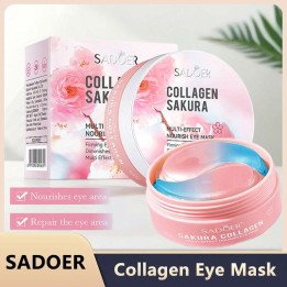 SADOER 60 pièces Sakura collagène masque pour les yeux Anti cernes yeux sacs enlèvement hydratant raffermissant patchs pour les 