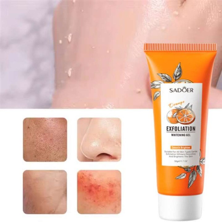 Gel exfoliant Orange pour le visage, gommage hydratant, nourrissant, réparateur, élimination des points noirs, nettoyant pour le