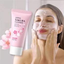 LAIKOU Sakura nettoyant doux nettoyage en profondeur contrôle de l'huile hydratant rétrécit les Pores visage soins de la peau 50