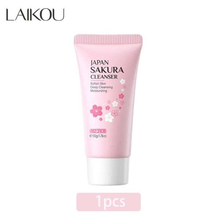 LAIKOU Sakura nettoyant doux nettoyage en profondeur contrôle de l'huile hydratant rétrécit les Pores visage soins de la peau 50