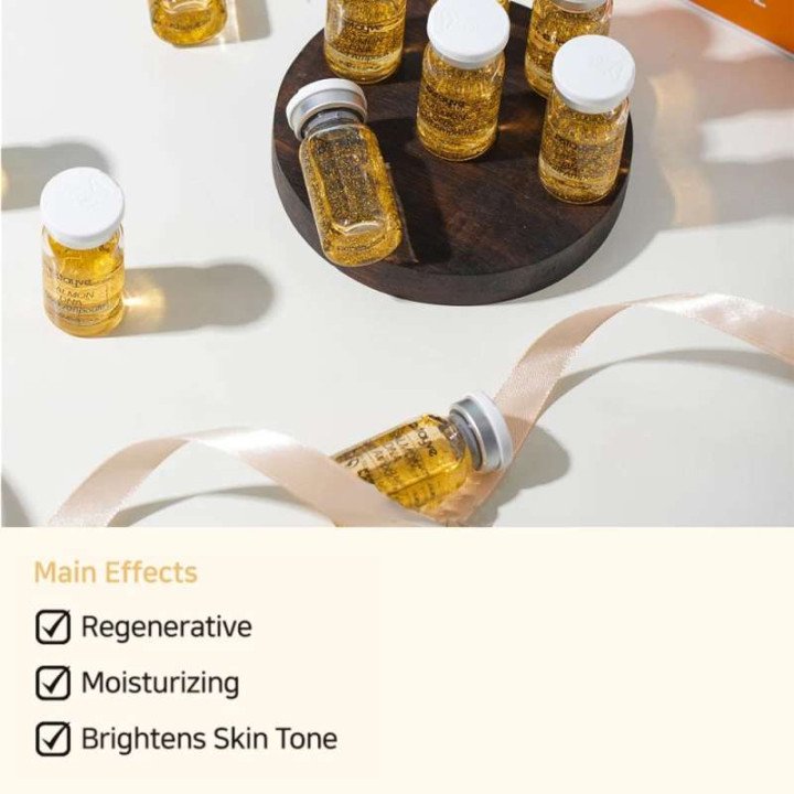 Stayve 8ml saumon ADN Ampoule dorée sérum Kit ingrédients naturels, hydratant, tendre, liftant, raffermissant soin du visage pea