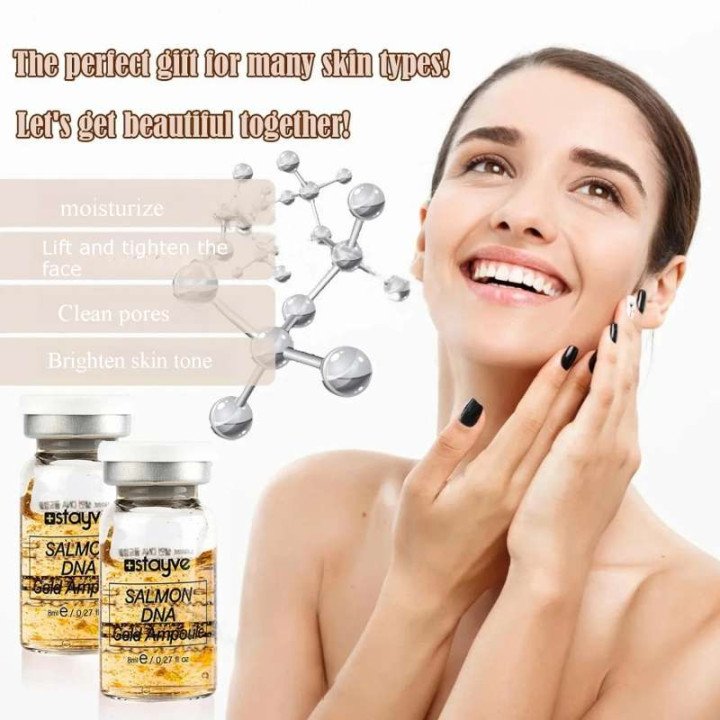Stayve 8ml saumon ADN Ampoule dorée sérum Kit ingrédients naturels, hydratant, tendre, liftant, raffermissant soin du visage pea