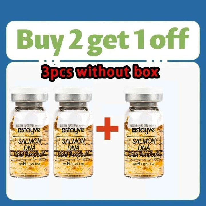Stayve 8ml saumon ADN Ampoule dorée sérum Kit ingrédients naturels, hydratant, tendre, liftant, raffermissant soin du visage pea