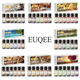 EUQEE 6 pièces/ensemble huile parfumée cadeau Kit pour diffuseur café boulangerie récolte épices citrouille tarte forêt pin frui