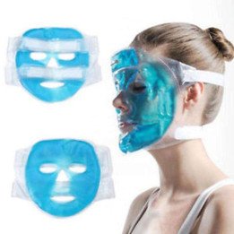 Masque facial en gel froid, compresse de glace bleue, hydratant pour tout le visage, froid avec coussin facial de relaxation