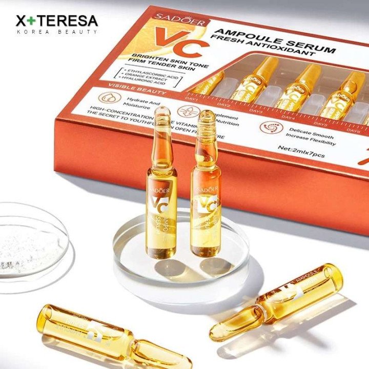 Sérum blanchissant pour le visage à la vitamine C, élimine les taches foncées, les taches de rousseur, minimiseur de pores hyalu