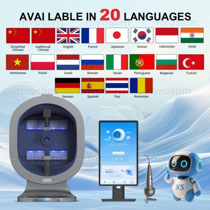 Analyseur d'images de la peau AI Skin Image Analya X5 X5 Pro Intelligence, analyse profonde de la peau du visage, détecteur, tes