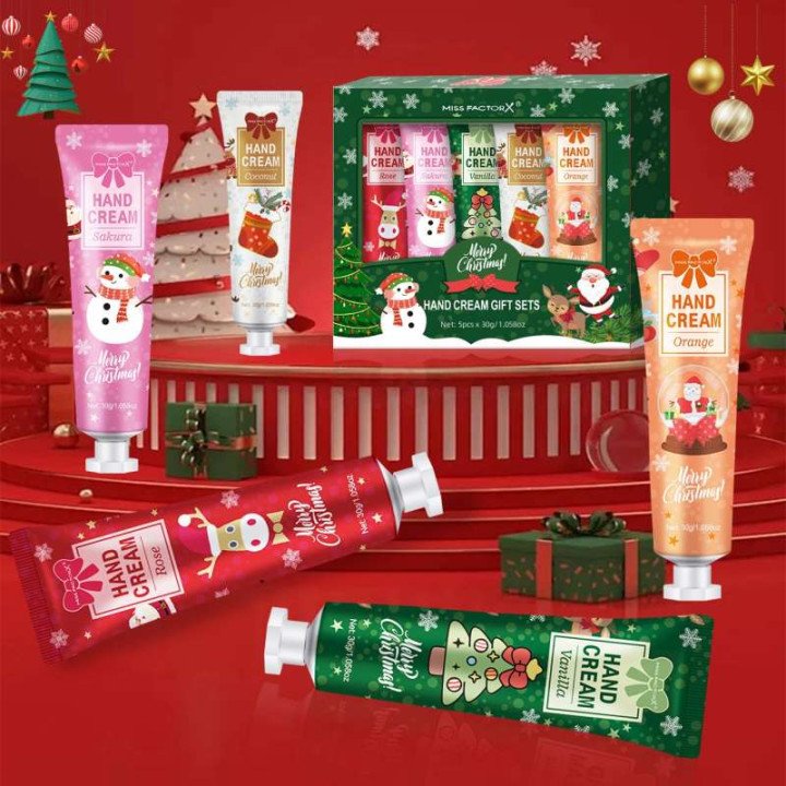 Cadeau de Noël 5/boîte ensemble de crème pour les mains, texture crème, pack de voyage crème pour les mains, durable moisturizer