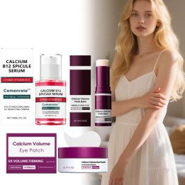 Ensemble de soins de la peau au Calcium, Anti-âge, sérum pour le visage, patchs pour les yeux, multi-baume, estompe les ridules,