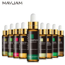 MAYJAM avec compte-gouttes 10ml huile essentielle pour humidificateur diffuseurs lavande Eucalyptus vanille bois de santal camph