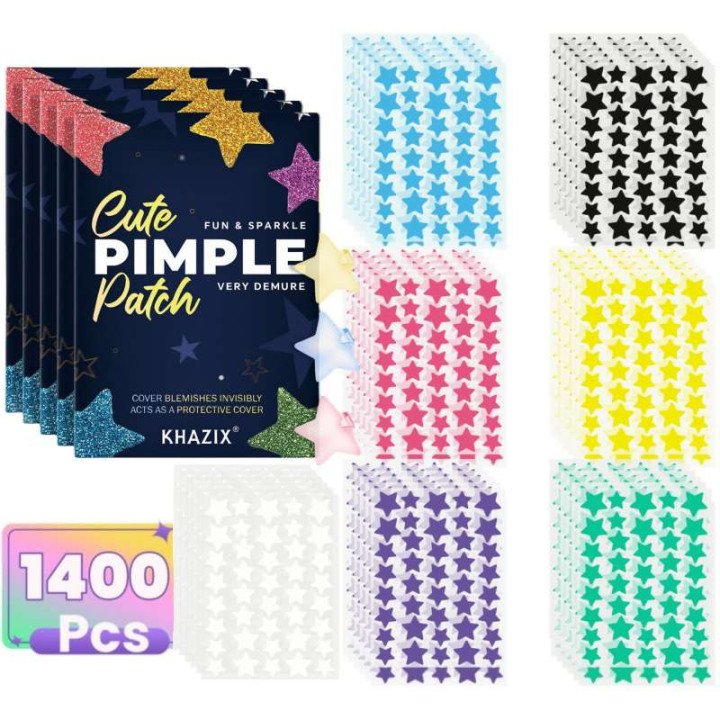 1400 pièces de patchs d'acné étoiles multicolores, patchs de boutons, patchs d'acné du visage, patchs correcteurs d'acné, Ultra-
