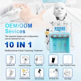 Machine de Microdermabrasion Hydro Facial 10 en 1, Hydro Dermabrasion RF Bio-lifting Spa, eau du visage, machine de beauté
