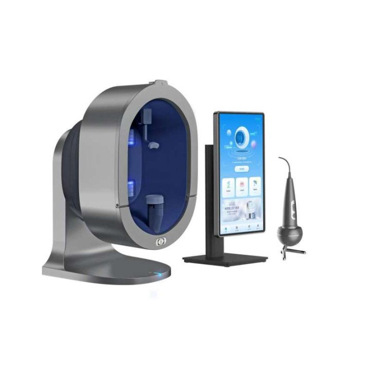 Analyseur de peau du visage X5 de 21,5 pouces, analyseur de cuir chevelu 3D IA, analyseur de peau du visage IA multilingue pour 