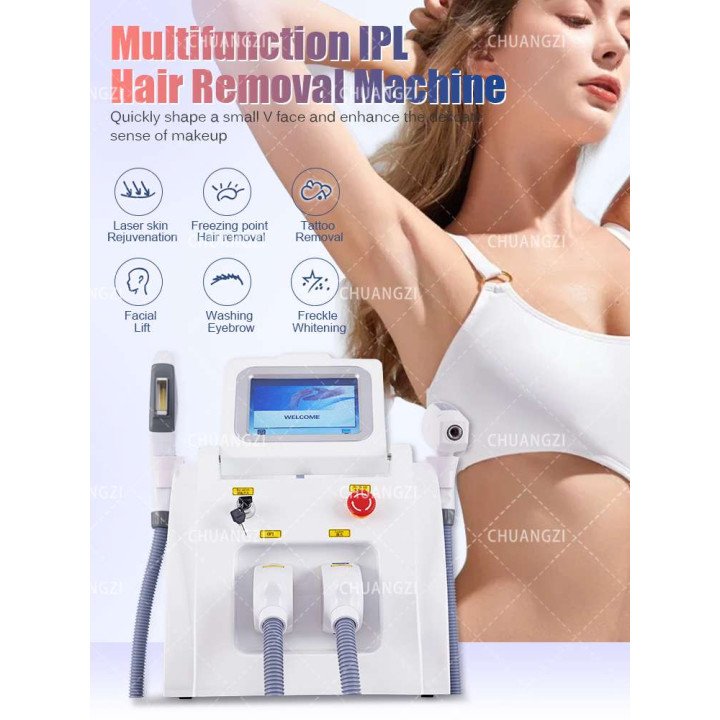 Machine d'épilation Laser multifonction + e-light + IPL OPT Super picoseconde, épilation permanente, élimine les Pigments, tatou